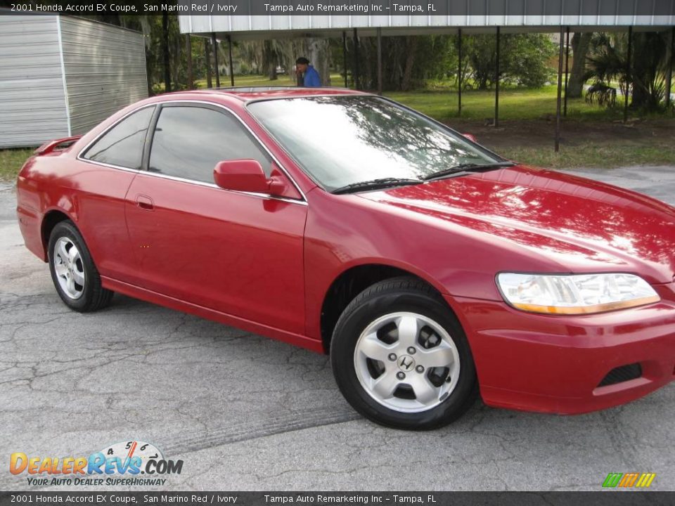 2001 Honda Accord EX Coupe San Marino Red / Ivory Photo #3