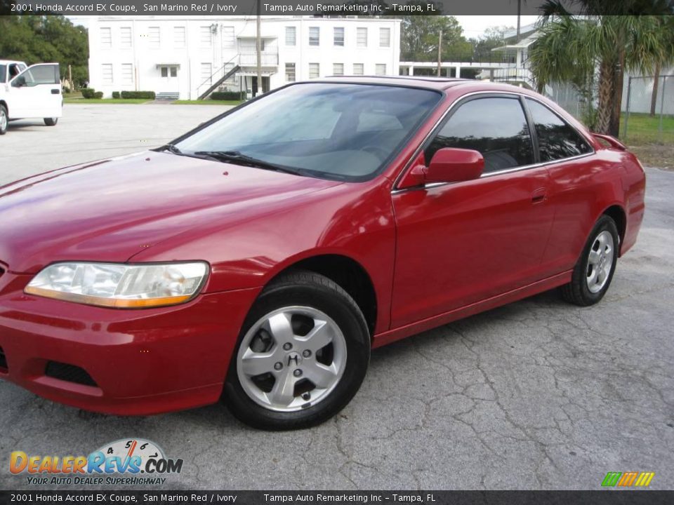 2001 Honda Accord EX Coupe San Marino Red / Ivory Photo #4