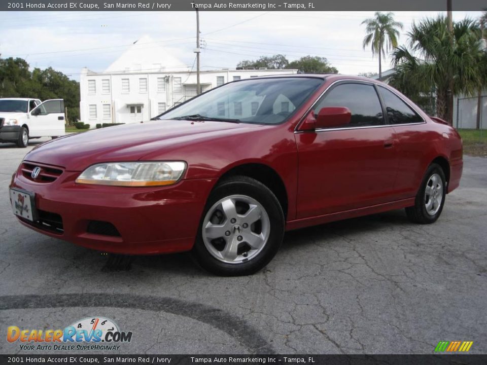 2001 Honda Accord EX Coupe San Marino Red / Ivory Photo #6