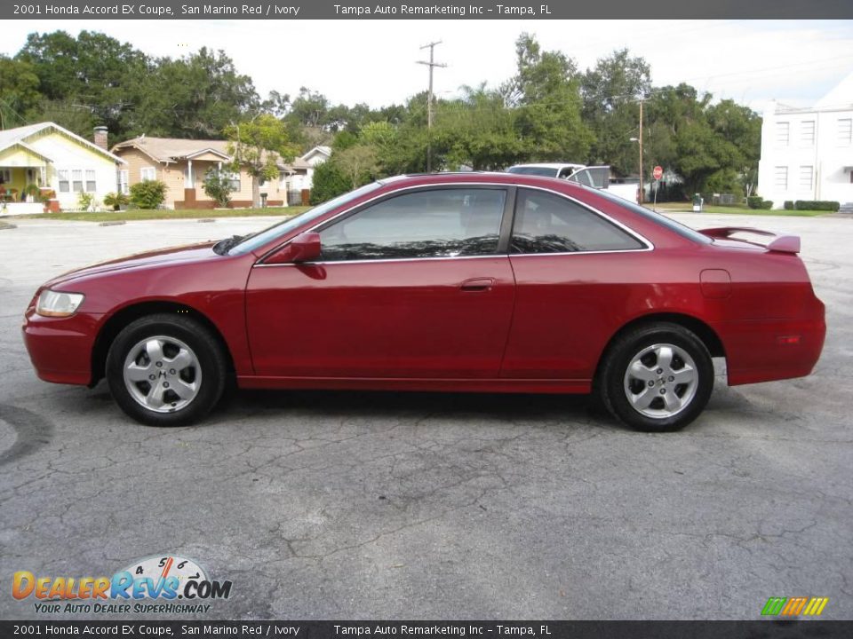 2001 Honda Accord EX Coupe San Marino Red / Ivory Photo #8