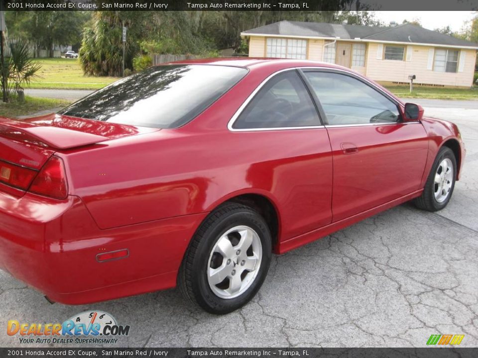 2001 Honda Accord EX Coupe San Marino Red / Ivory Photo #10