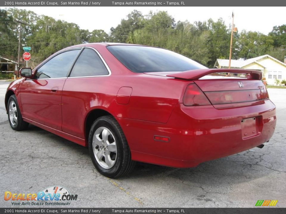 2001 Honda Accord EX Coupe San Marino Red / Ivory Photo #11