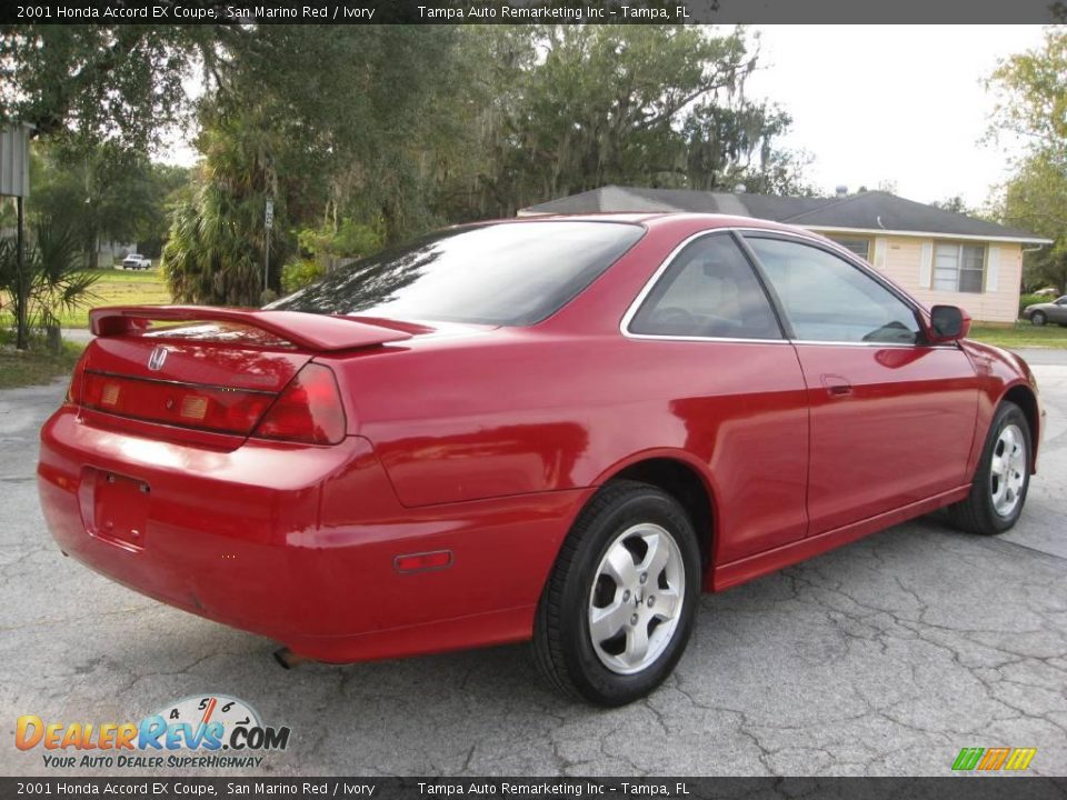 2001 Honda Accord EX Coupe San Marino Red / Ivory Photo #12