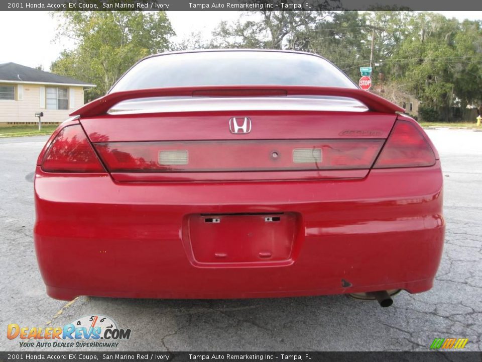 2001 Honda Accord EX Coupe San Marino Red / Ivory Photo #13