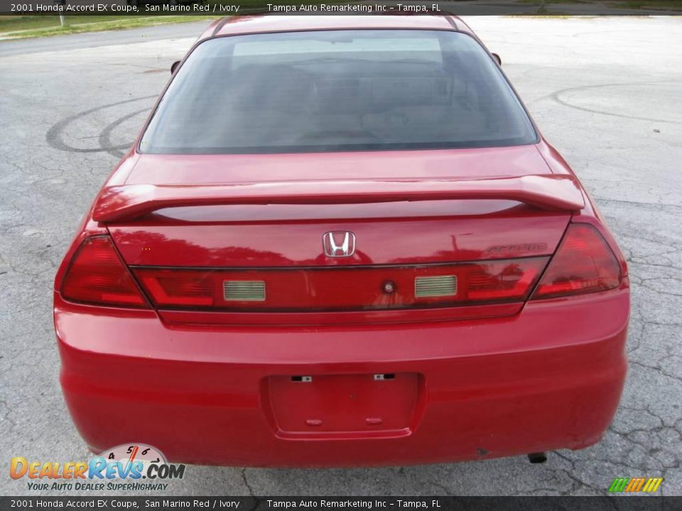 2001 Honda Accord EX Coupe San Marino Red / Ivory Photo #14