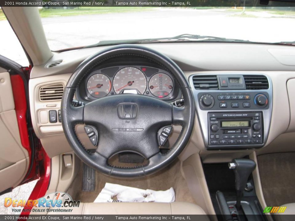 2001 Honda Accord EX Coupe San Marino Red / Ivory Photo #27