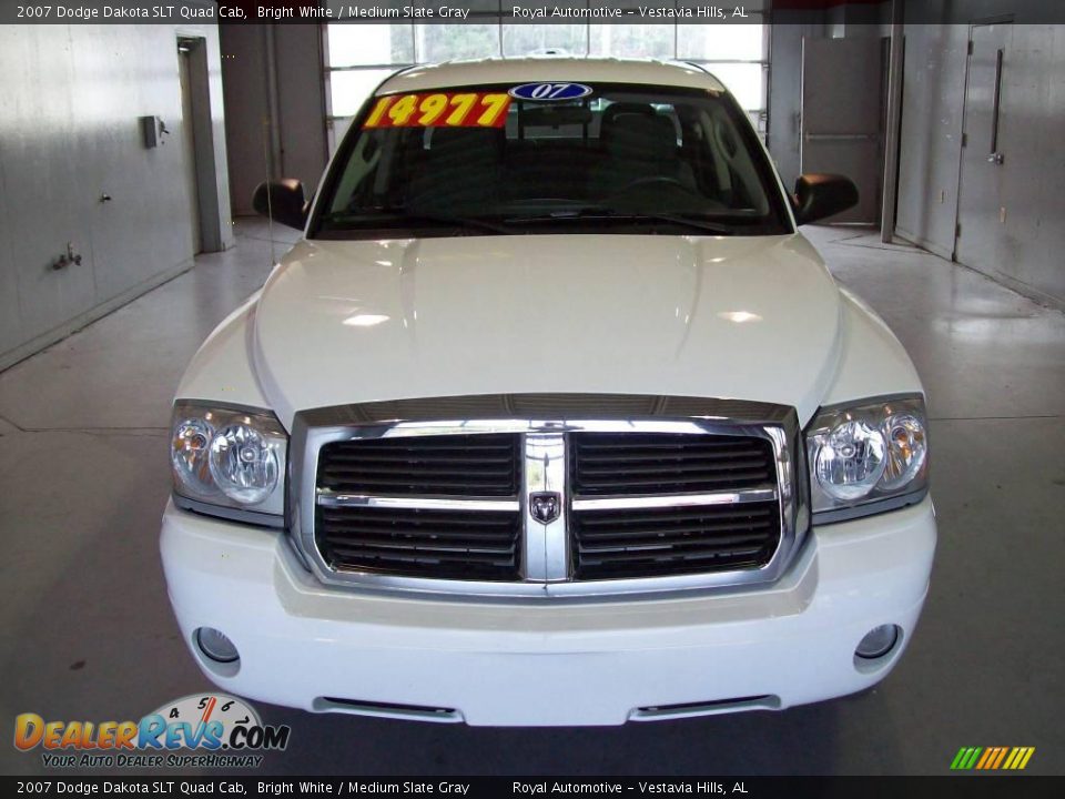 2007 Dodge Dakota SLT Quad Cab Bright White / Medium Slate Gray Photo #2