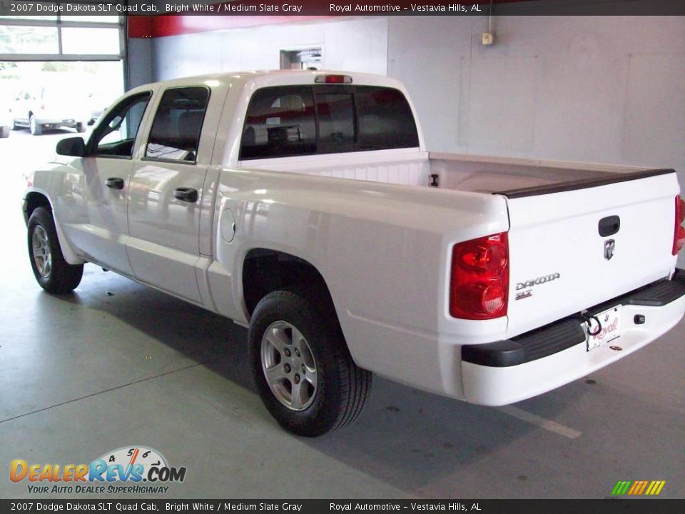 2007 Dodge Dakota SLT Quad Cab Bright White / Medium Slate Gray Photo #4