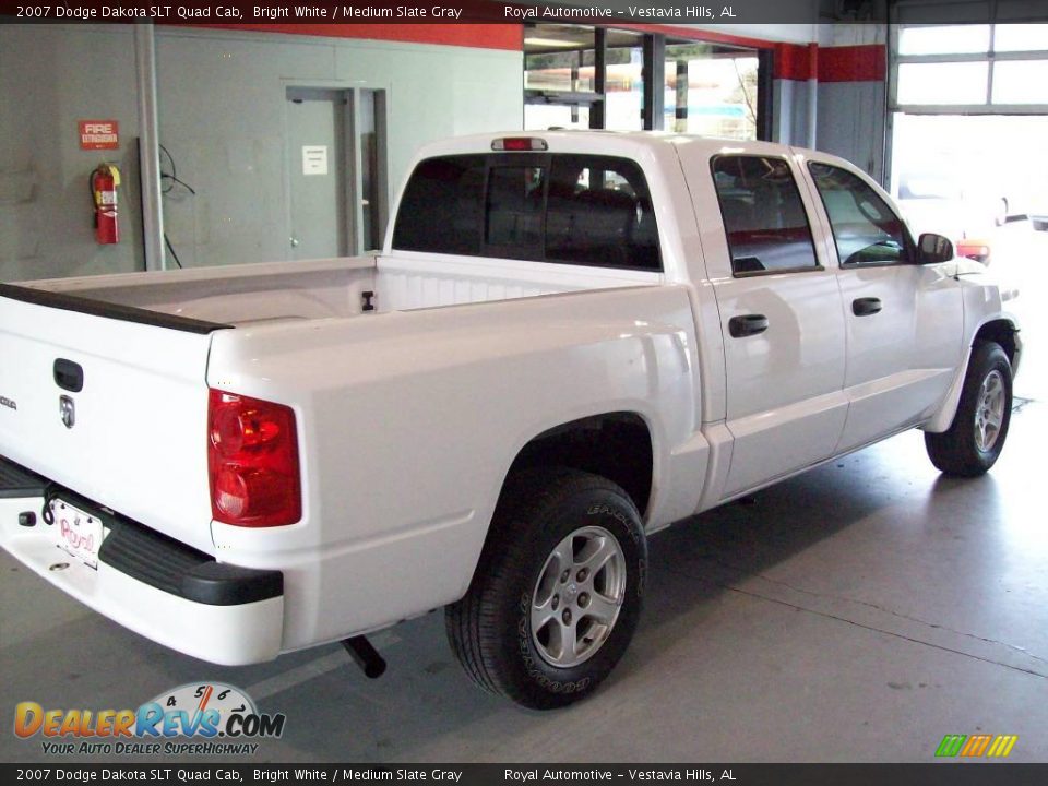 2007 Dodge Dakota SLT Quad Cab Bright White / Medium Slate Gray Photo #6