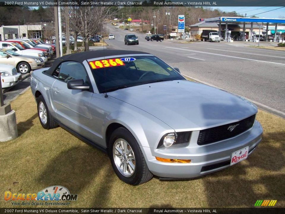 2007 Ford Mustang V6 Deluxe Convertible Satin Silver Metallic / Dark Charcoal Photo #1