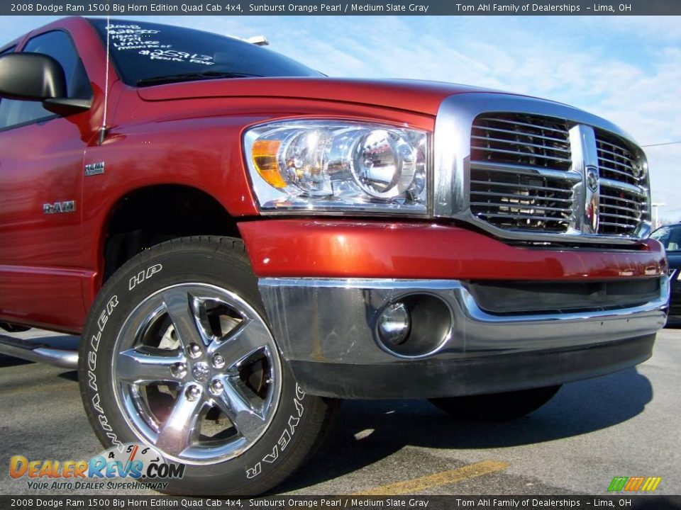 2008 Dodge Ram 1500 Big Horn Edition Quad Cab 4x4 Sunburst Orange Pearl / Medium Slate Gray Photo #2