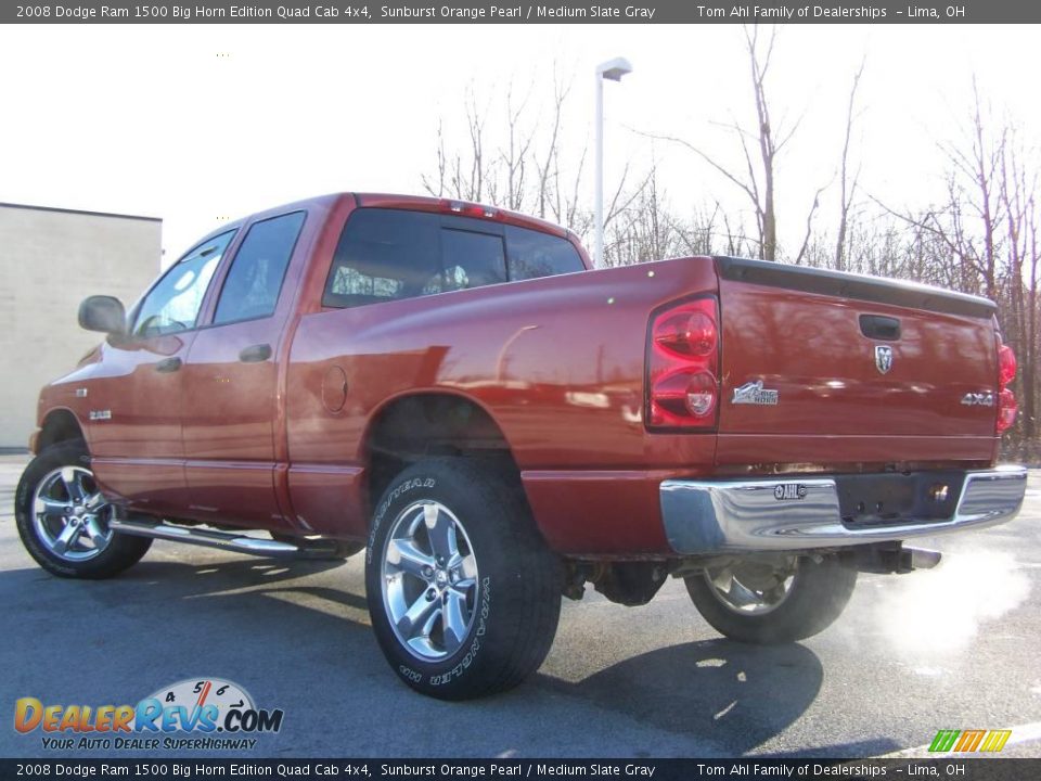 2008 Dodge Ram 1500 Big Horn Edition Quad Cab 4x4 Sunburst Orange Pearl / Medium Slate Gray Photo #4