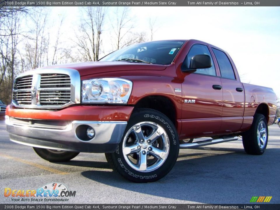 2008 Dodge Ram 1500 Big Horn Edition Quad Cab 4x4 Sunburst Orange Pearl / Medium Slate Gray Photo #5