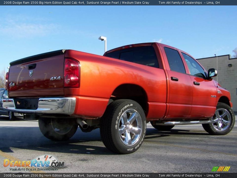2008 Dodge Ram 1500 Big Horn Edition Quad Cab 4x4 Sunburst Orange Pearl / Medium Slate Gray Photo #7