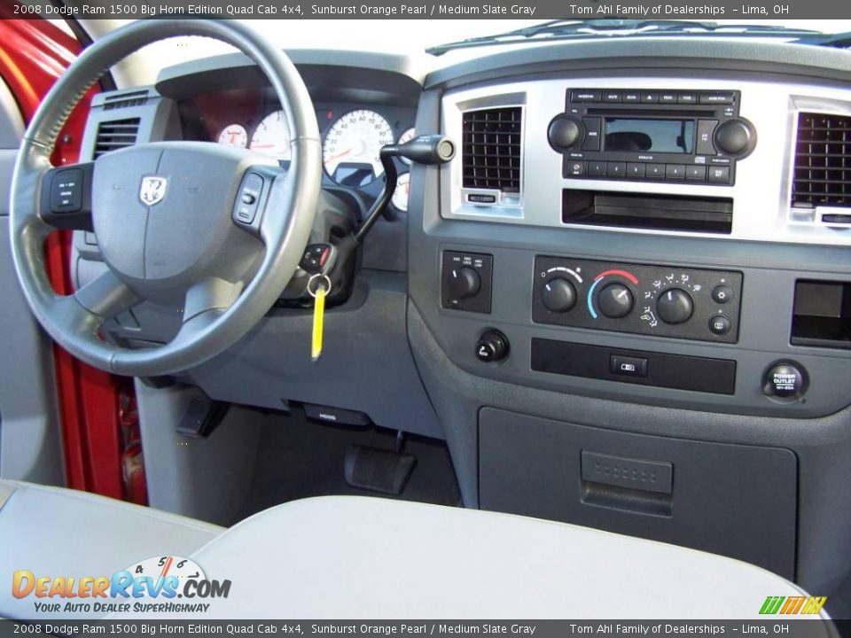 2008 Dodge Ram 1500 Big Horn Edition Quad Cab 4x4 Sunburst Orange Pearl / Medium Slate Gray Photo #16