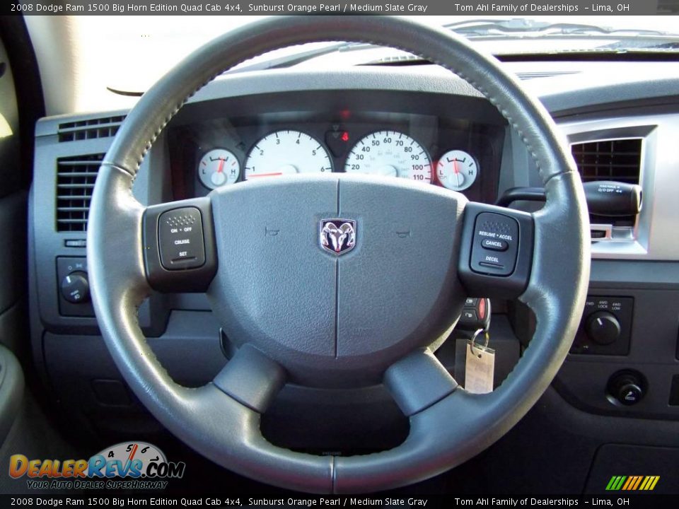 2008 Dodge Ram 1500 Big Horn Edition Quad Cab 4x4 Sunburst Orange Pearl / Medium Slate Gray Photo #20