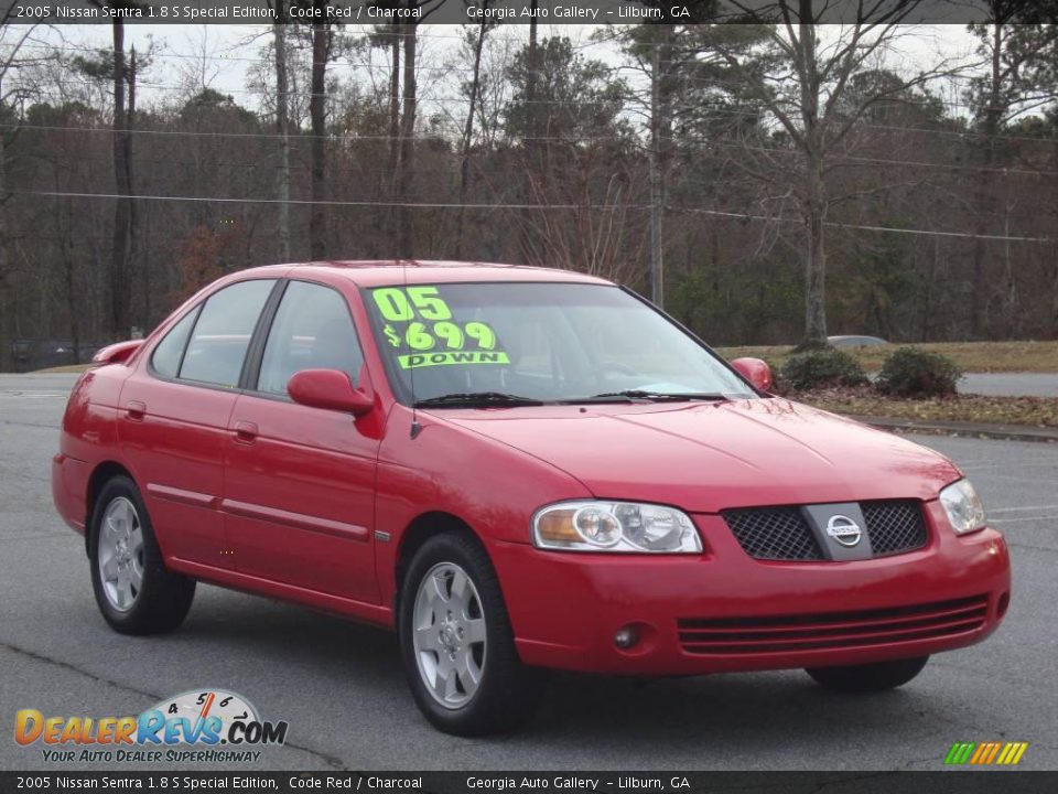 2005 Nissan Sentra 1.8 S Special Edition Code Red / Charcoal Photo #1