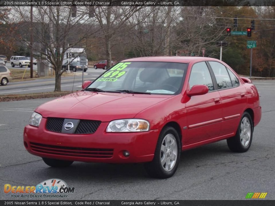2005 Nissan Sentra 1.8 S Special Edition Code Red / Charcoal Photo #2