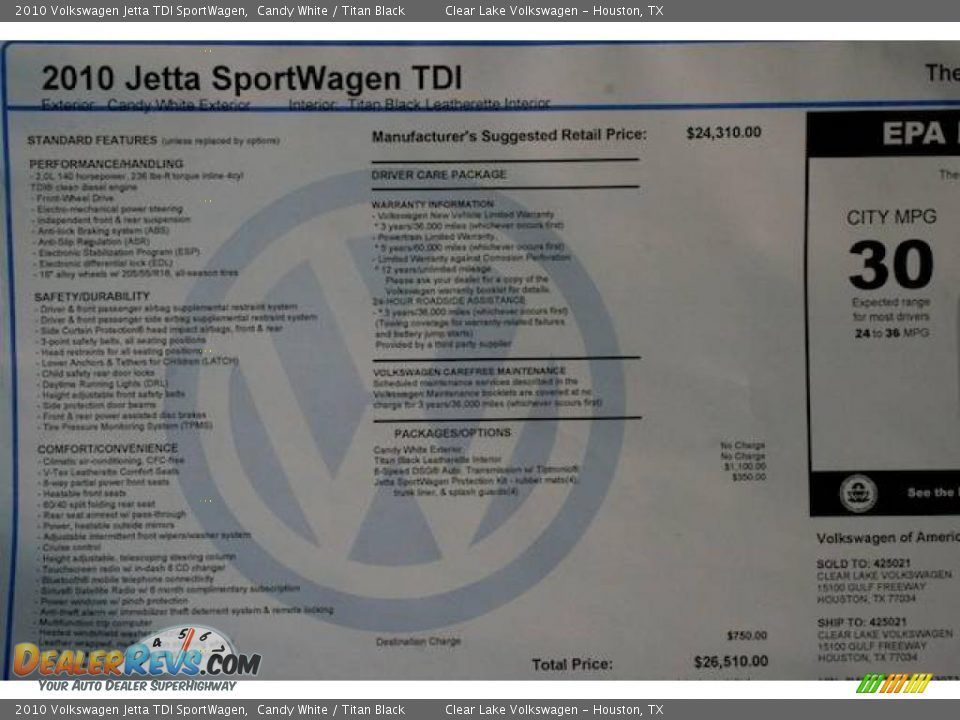2010 Volkswagen Jetta TDI SportWagen Candy White / Titan Black Photo #20