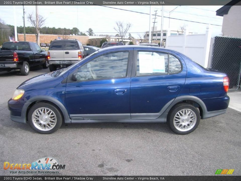 2001 Toyota ECHO Sedan Brilliant Blue Pearl / Shadow Gray Photo #3
