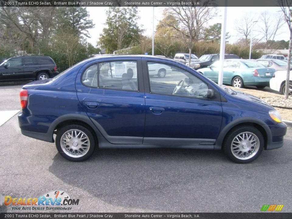 2001 Toyota ECHO Sedan Brilliant Blue Pearl / Shadow Gray Photo 4