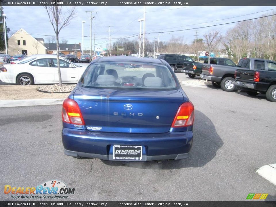 2001 Toyota ECHO Sedan Brilliant Blue Pearl / Shadow Gray Photo #5