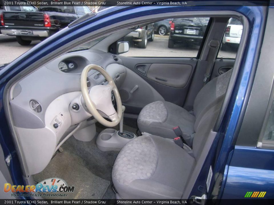 2001 Toyota ECHO Sedan Brilliant Blue Pearl / Shadow Gray Photo #7