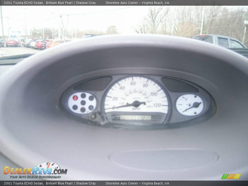 2001 Toyota ECHO Sedan Brilliant Blue Pearl / Shadow Gray Photo #9