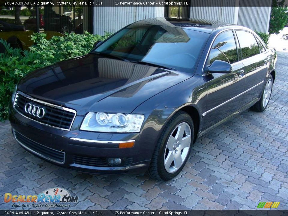 2004 Audi A8 L 4.2 quattro Oyster Grey Metallic / Blue Photo #1