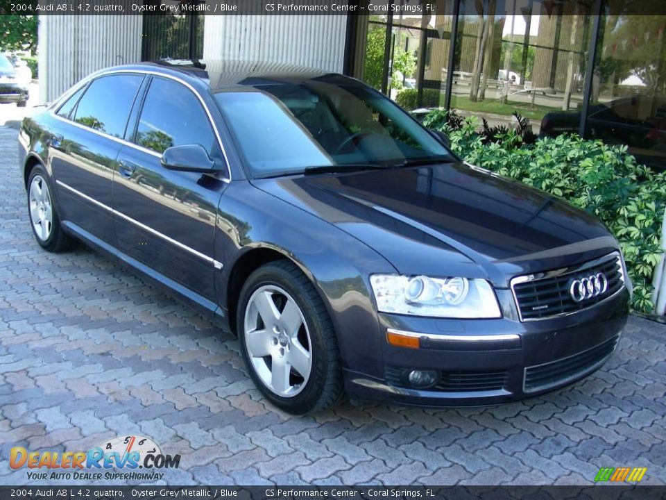 2004 Audi A8 L 4.2 quattro Oyster Grey Metallic / Blue Photo #2