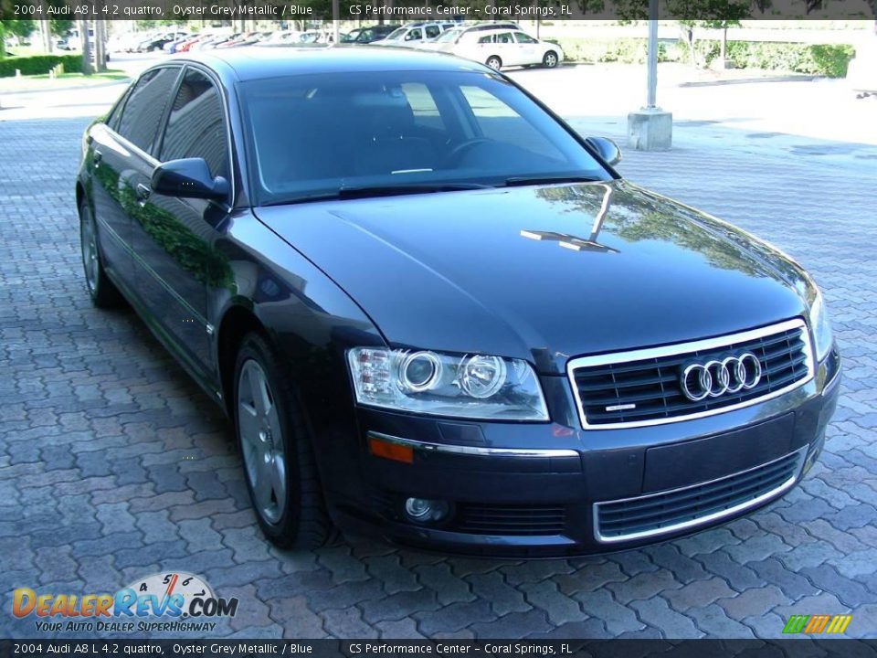 2004 Audi A8 L 4.2 quattro Oyster Grey Metallic / Blue Photo #4