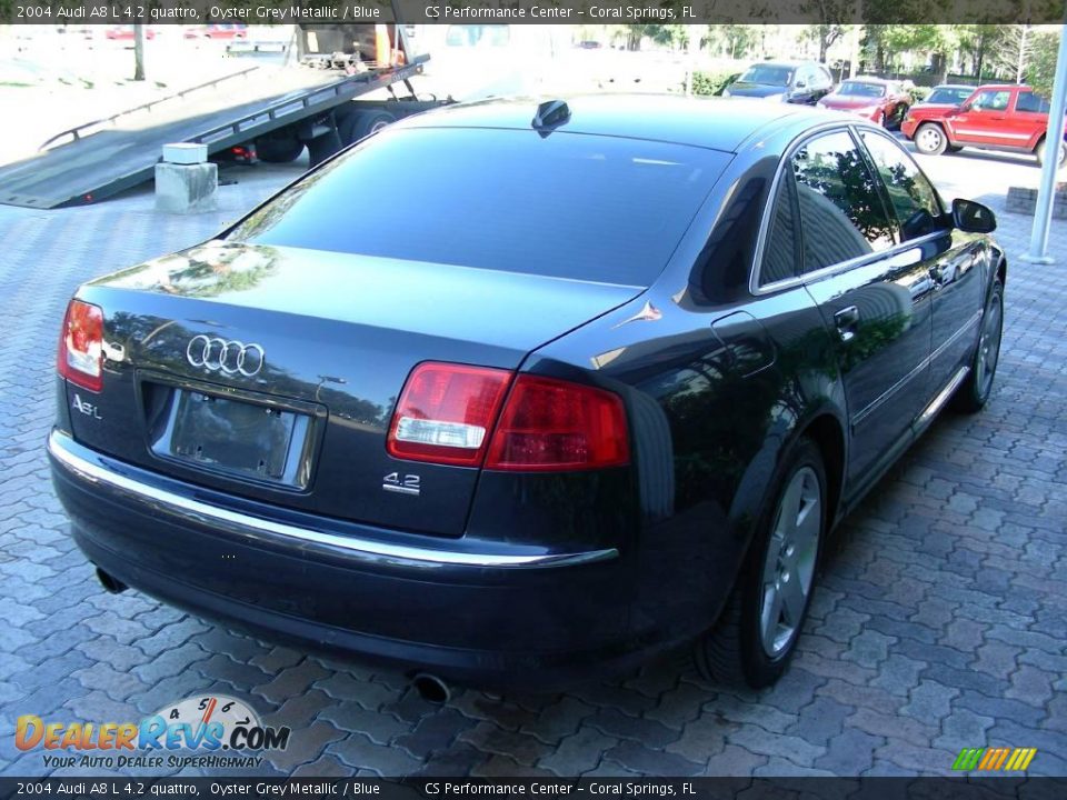 2004 Audi A8 L 4.2 quattro Oyster Grey Metallic / Blue Photo #6