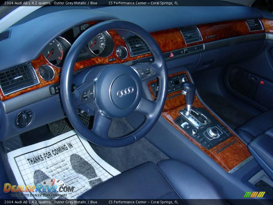 2004 Audi A8 L 4.2 quattro Oyster Grey Metallic / Blue Photo #16