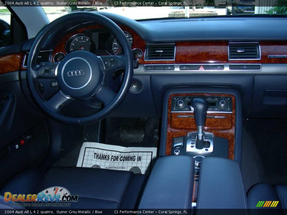 2004 Audi A8 L 4.2 quattro Oyster Grey Metallic / Blue Photo #17