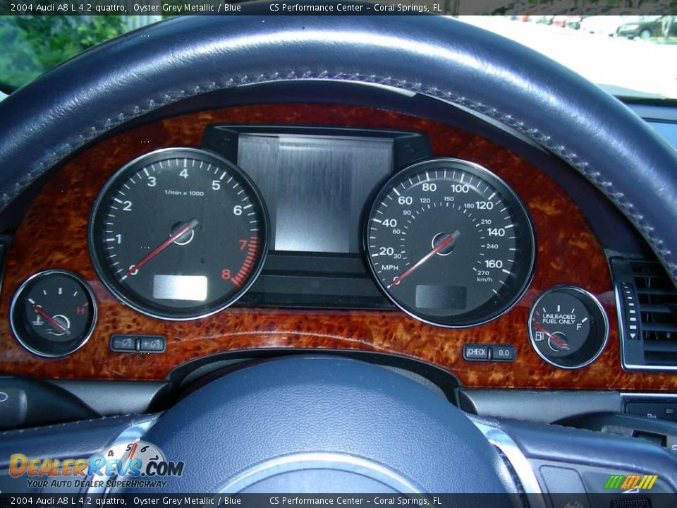 2004 Audi A8 L 4.2 quattro Oyster Grey Metallic / Blue Photo #26