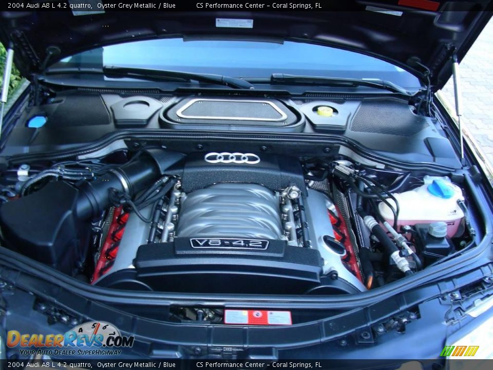 2004 Audi A8 L 4.2 quattro Oyster Grey Metallic / Blue Photo #35