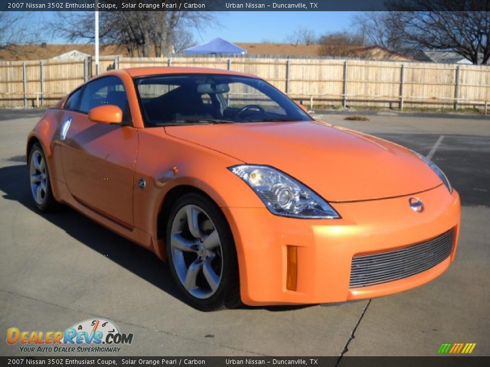 2007 Nissan 350Z Enthusiast Coupe Solar Orange Pearl / Carbon Photo #3