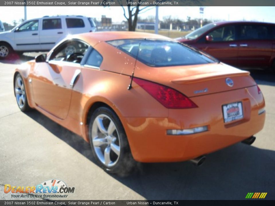 2007 Nissan 350Z Enthusiast Coupe Solar Orange Pearl / Carbon Photo #6