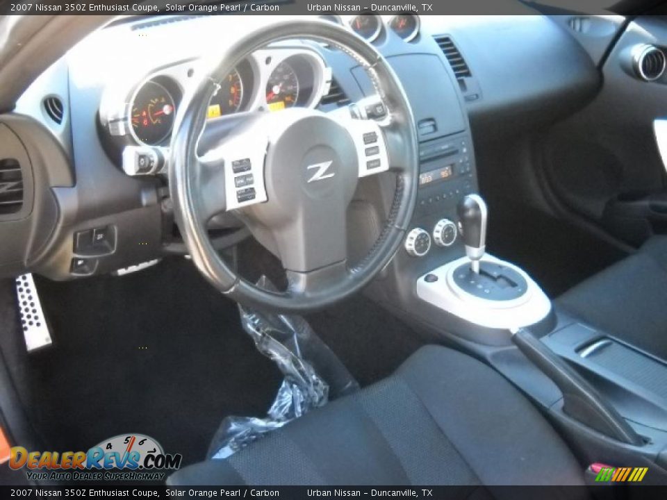 2007 Nissan 350Z Enthusiast Coupe Solar Orange Pearl / Carbon Photo #9