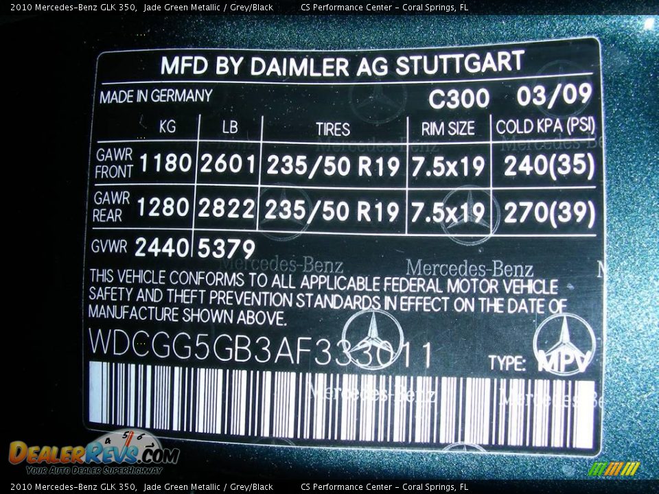 2010 Mercedes-Benz GLK 350 Jade Green Metallic / Grey/Black Photo #28