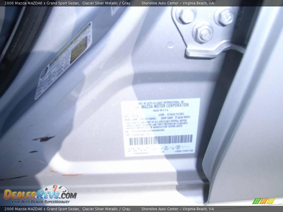 2006 Mazda MAZDA6 s Grand Sport Sedan Glacier Silver Metallic / Gray Photo #21