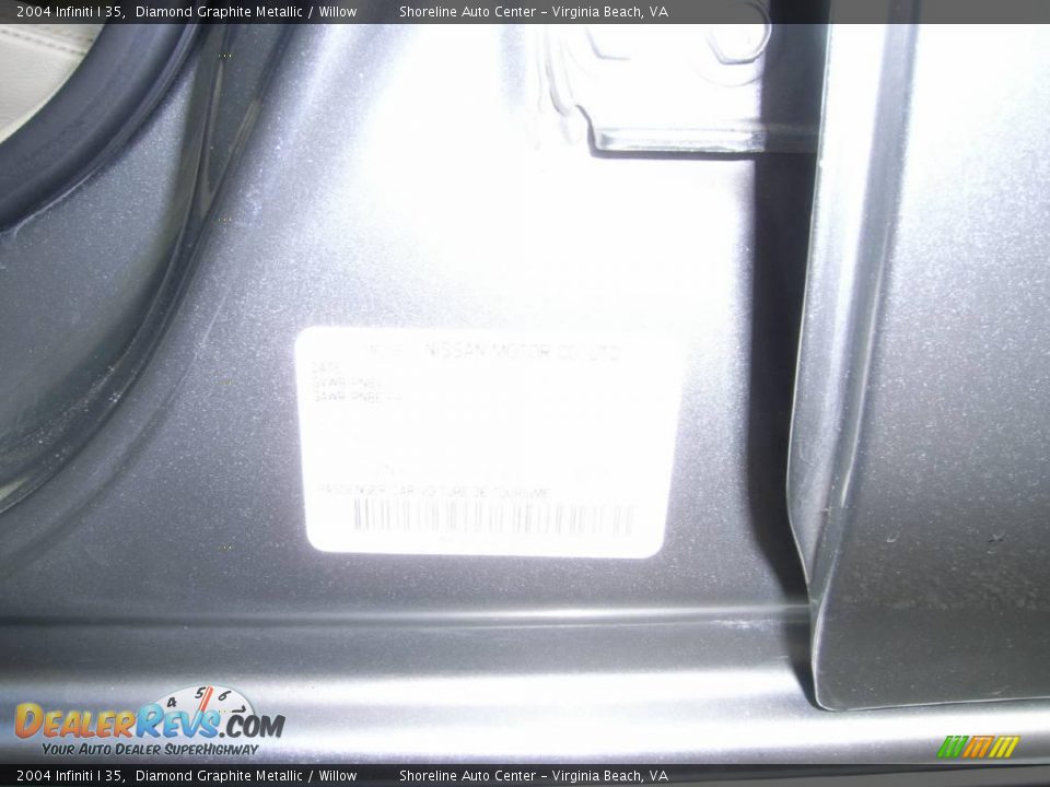 2004 Infiniti I 35 Diamond Graphite Metallic / Willow Photo #21
