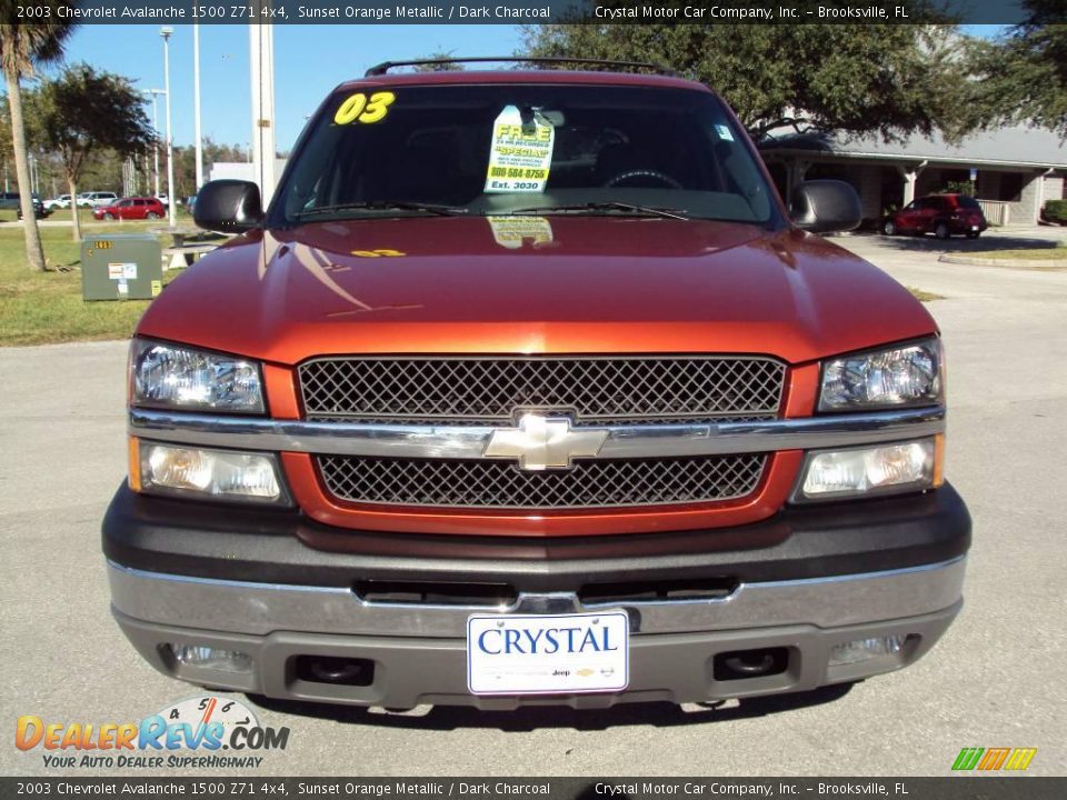 2003 Chevrolet Avalanche 1500 Z71 4x4 Sunset Orange Metallic / Dark Charcoal Photo #13