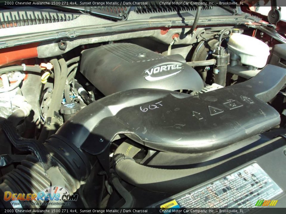 2003 Chevrolet Avalanche 1500 Z71 4x4 Sunset Orange Metallic / Dark Charcoal Photo #16