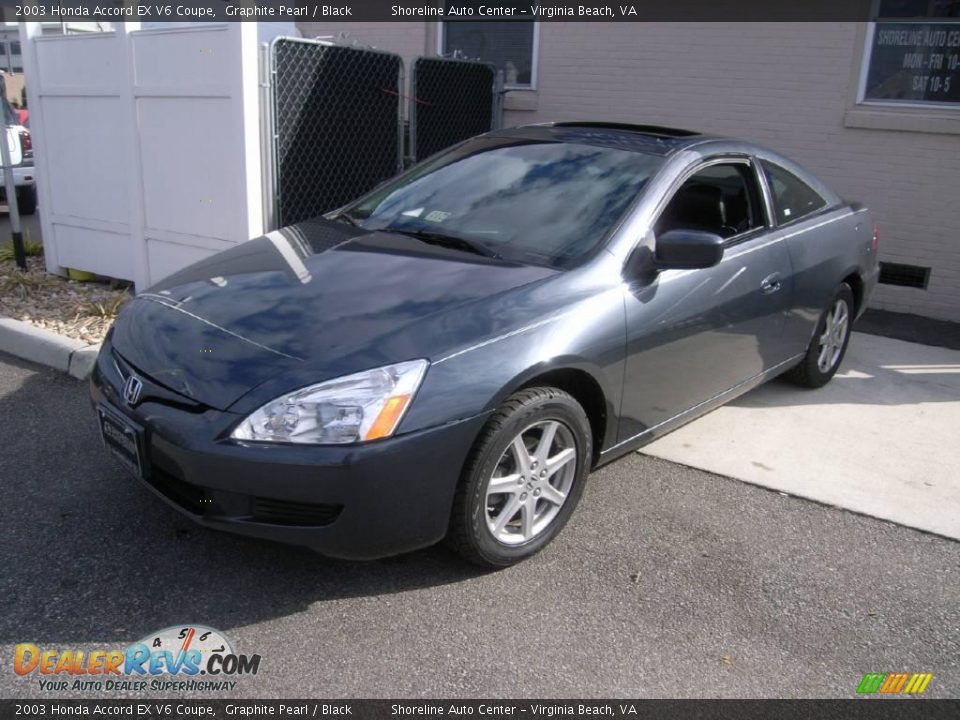 2003 Honda Accord EX V6 Coupe Graphite Pearl / Black Photo #7