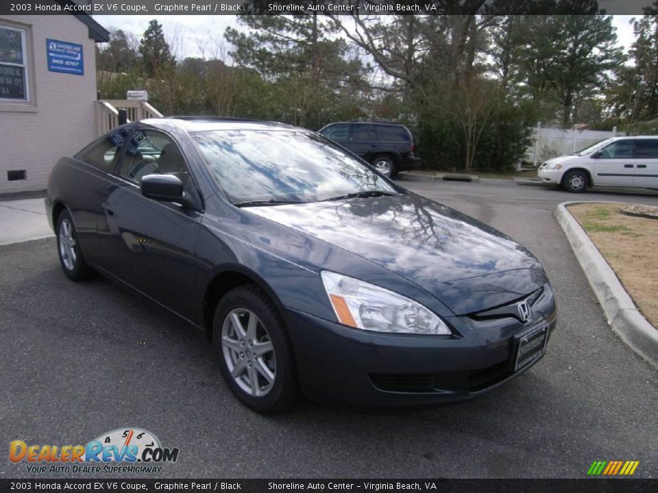 2003 Honda Accord EX V6 Coupe Graphite Pearl / Black Photo #13
