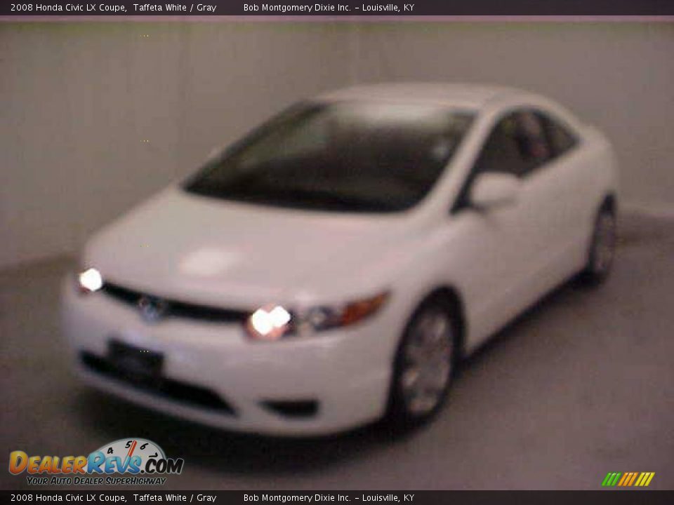 2008 Honda Civic LX Coupe Taffeta White / Gray Photo #2