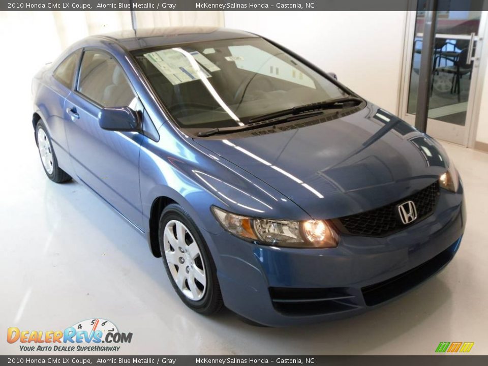 2010 Honda Civic LX Coupe Atomic Blue Metallic / Gray Photo #5