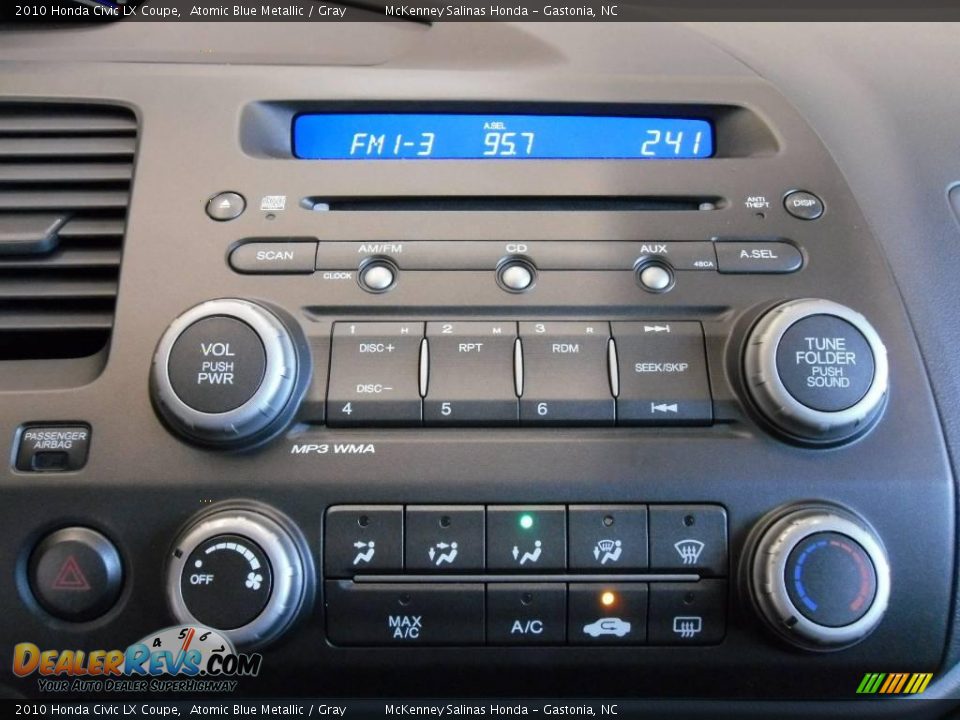 2010 Honda Civic LX Coupe Atomic Blue Metallic / Gray Photo #24
