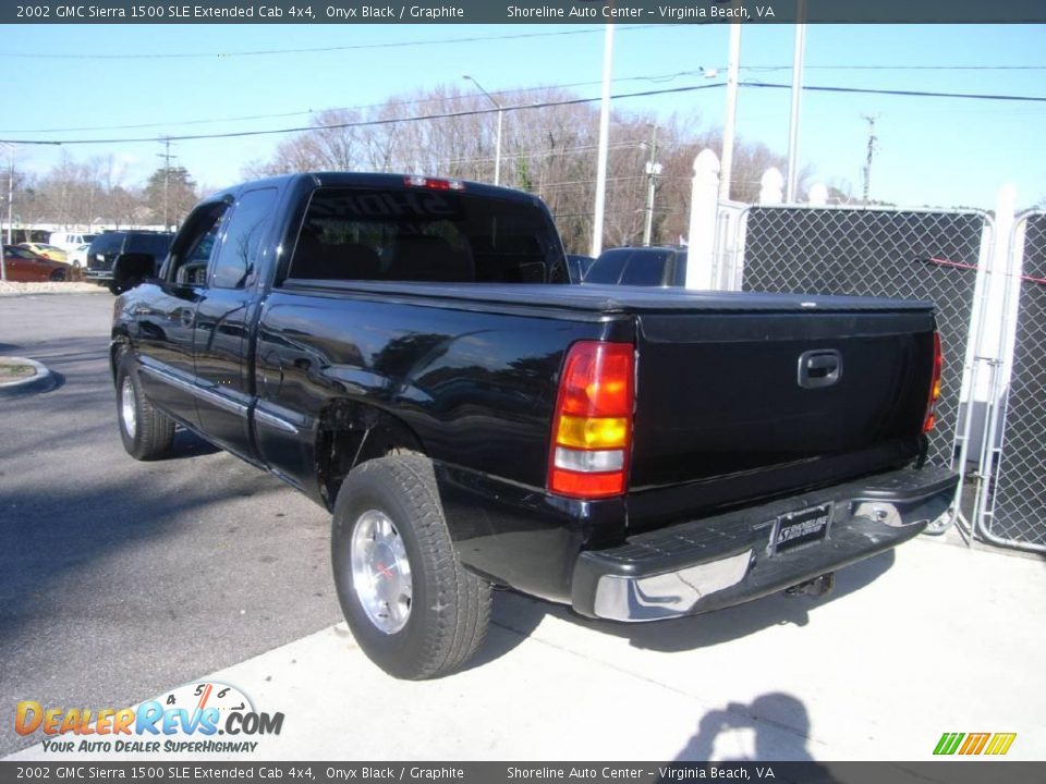 2002 GMC Sierra 1500 SLE Extended Cab 4x4 Onyx Black / Graphite Photo #4